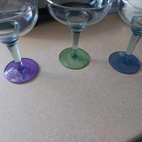 Pier 1 | Set of 3 Colorful Margarita Glasses - Picture 11 of 11